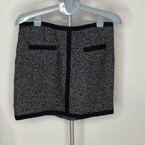 H&M Black and White Textured Mini Skirt